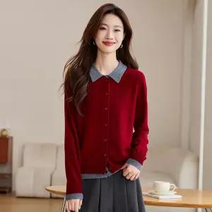 여성 모피코트 가짜 투피스 터틀넥 울 니트 가을 캐주얼 아우터 OP3