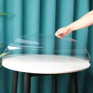 원형테이블 비닐필름커버 청결 투명 커버 방수테이블보 50cm 원형 0.8mm 항공발송