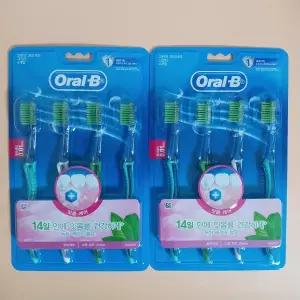 오랄비 고탄력 초미세모 그린티 칫솔 4개입 2팩