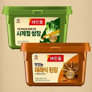 해찬들 사계절 쌈장 3kg+맛있는 재래식 된장 3kg
