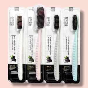 왕타 블랙 칫솔 1개입 x 4개 / 개별포장