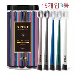 크리오 엑스퍼트 멀티케어 와이드 항균초극세모 칫솔 15개입 3통