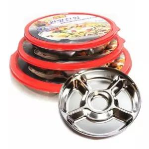 [JED] 6칸 원형찬통 구획용기 스텐보존 반찬소분 대1p