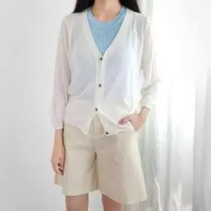 [JED] 여름 여성 벌룬핏 가디건 얇은 시스루 숏 간절기