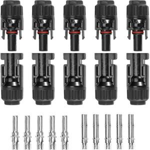 10 쌍 태양 광 커넥터 MC4 1000V 플러그 30A PV 케이블 연결 UV 방지 IP67 남성 여성