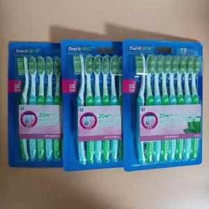 오랄비 초미세모 저자극 케어 그린티 4+4개입 3개 칫솔 매우 부드러운 모