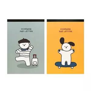 꼬망 패드편지지 2개묶음