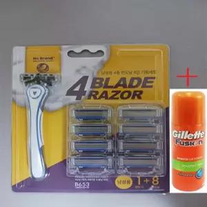 노브랜드 4중날 면도기 기획 / [1+8]+젤 70g