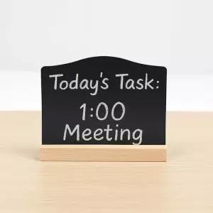 데스크용 미니 블랙보드 칠판 원목 거치대 라운드형