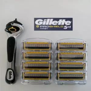 질레트 퓨전 프로쉴드 옐로우 매뉴얼 면도기 핸들+면도날 8개입 / 벌크형