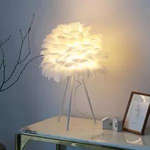 [마이모노샵][마이모노샵] 아늑한 몽실 깃털 라운드 스탠드 조명 홈카페 (17056112)
