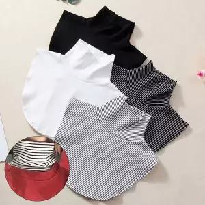 [골드스마일]LND 페이크 이너 레이어드 스트라이프 목폴라 보온 넥워머 간절기