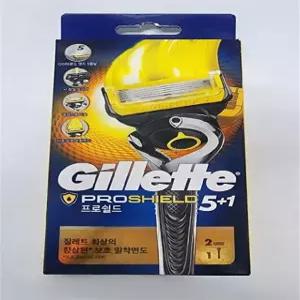 질레트 프로쉴드 옐로우 플렉스볼 매뉴얼 면도기 핸들 1입+면도날 2입