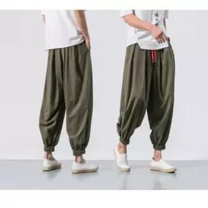 남성용 데일리 캐주얼 바지 차이나풍 와이드 배기팬츠