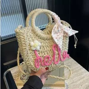 여친 토트백 비치백 크라우드소싱 밀짚백 해변 바캉스 프렌치 시크 전원 OP5