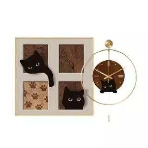 고양이벽시계 팝아트 벽시계 디자인 액자 그림 인테리어 거실