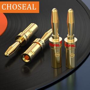CHOSEAL 24K 금도금 구리 바나나 스피커 플러그 커넥터 어댑터 와이어 앰프 용 오디오