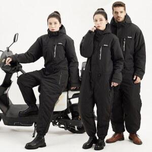 오토바이 방한복 일체형 배달 스즈끼 패딩 우의 흑요석 기모 바이크 듀라맥스 보온 가을