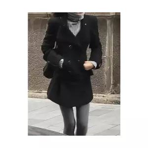 여성 모직코트 프렌치 빈티지 슬림핏 탈부착 싱글 모직 코트 OP1