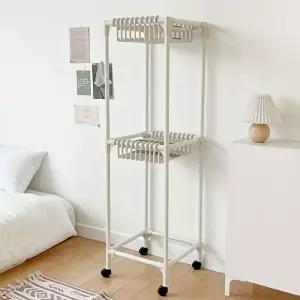 이동식 틈새행거 바지걸이 정리대 슬림 2단행거