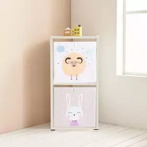 H6292 2단 2칸 심플 낮은책장 1color