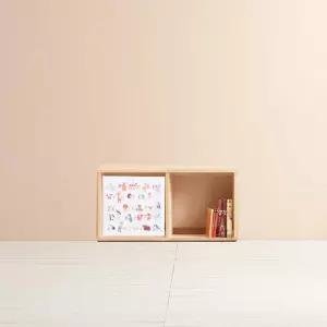 H6320 1단 2칸 삼나무 낮은책장 1color