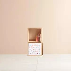 H6322 2단 2칸 삼나무 낮은책장 1color