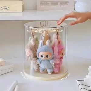 회전 투명 아크릴 정리함 인형키링 보관함 악세사리 주얼리 진열장