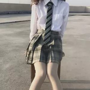 카키그린 체크패턴 교복치마(기장선택) 교복 학생복