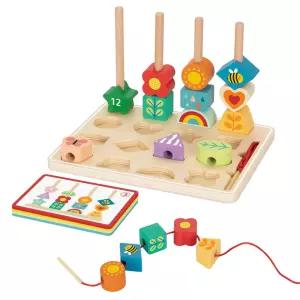 하이판다 감각발달완구 원목 실꿰기 블록세트 (HP076) 아기 유아 완구