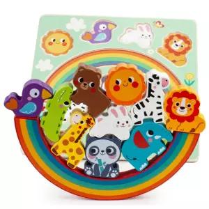 하이판다 감각발달완구 원목 무지개 밸런스 쌓기퍼즐 동물 (HP095) 아기 유아 완구