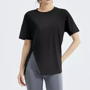 슬릿 루즈핏 스포츠 반팔 티셔츠 헬스 요가복 상의