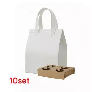 보냉 음료 캐리어 커피트레이 카페 포장가방 10세트