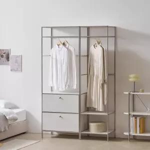 N1674 모듈 투서랍 3단 선반 행거 옷장 세트