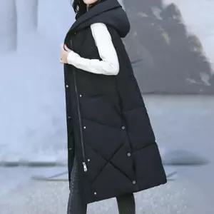 발목까지 오는 패딩 겨울 패션 베스트 롱 후드 조끼