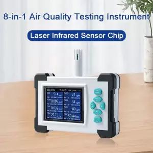 가스계량기 측정기 공기 모니터 휴대용 가스 분석기 Co2 기 Hcho Pm25 Tvoc AQI 습도 먼지 입자