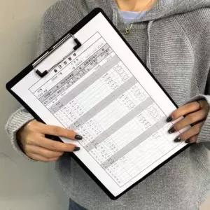 블랙 클립보드 서류판 A4 세로형 메뉴판 검정 결재판