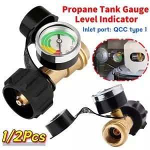 가스계량기 측정기 12개 프로판 탱크 게이지 레벨 표시기 가스 압력계 RV 캠핑카 실린더 BBQ 그릴 히터용