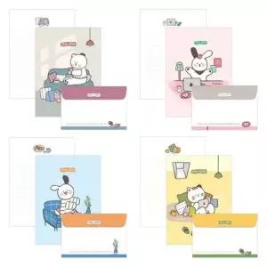 몽 포트 캐릭터 편지지 편지봉투 세트 20개 혼합