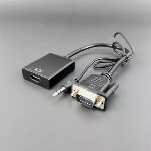 VGA to HDMI 컨버터 젠더 케이블 변환기 오디오