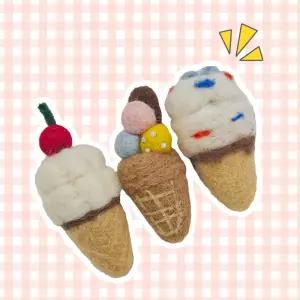 울 핸드메이드 아이스크림 마그넷 냉장고 자석 3개입