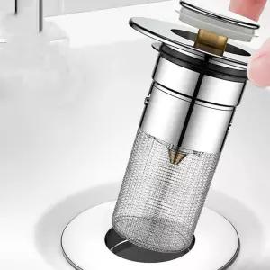 스테인리스 황동소재 4세대 세면대 팝업 배수구 필터