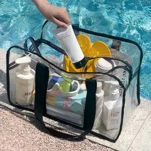 (BBT4) 여행용 PVC 투명 숄더백 바캉스 가방 휴가철 비치가방