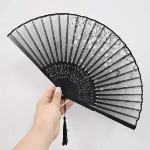 부채 대나무 접이식 전통 매화꽃 여름 판소리 휴대용