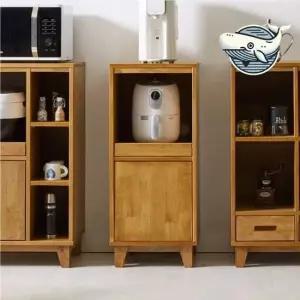 수납 편리한 원목 렌지대 에어프라이기 정리