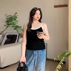 [오노마] ONM 썸머 배색 나시 이너 베이직 데일리 민소매 빅사이즈