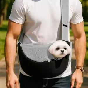 [반려] 강아지 배색 숄더 크로스백 반려동물 전용 이동가방