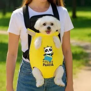 [반려] 러블리 판다 옐로우 앞가슴 백팩 강아지 소형견 이동가방