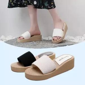 [오노마] ONM 여성 5cm 실내화 통굽 슬리퍼 사무실 샌들 키높이쪼리