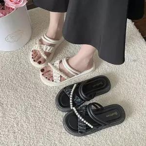 [오노마] ONM 진주경량샌들 슬리퍼 쪼리 여성신발 통굽 키높이슈즈